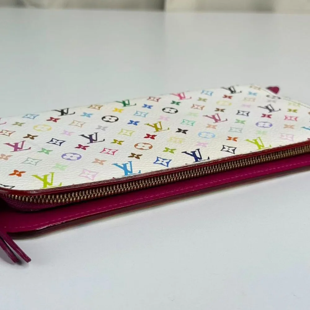 Louis Vuitton White Multicolor Wallet with Colorful Monogram Design